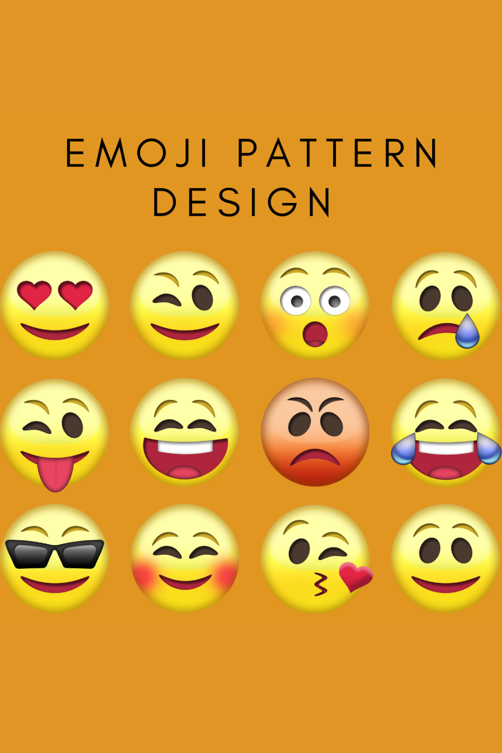 Emoji Pattern Design Bundle pinterest image.