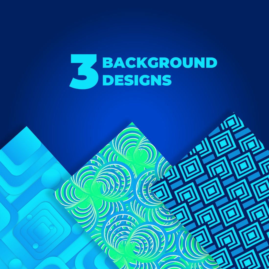 3 Abstract Style Beautiful Background Designs cover image.