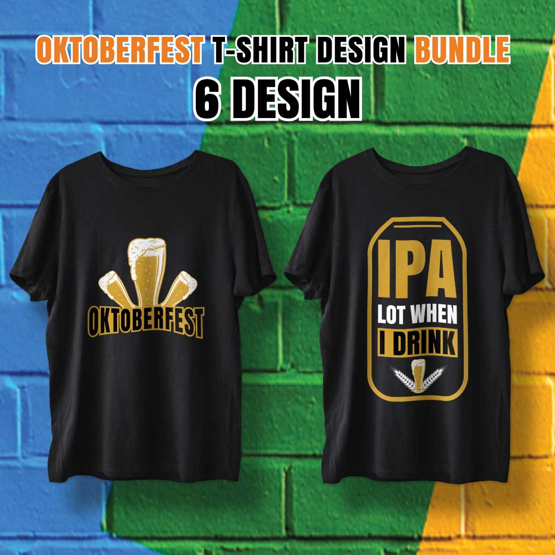 6 Print Ready Oktoberfest T-Shirt Design Bundle facebook image.