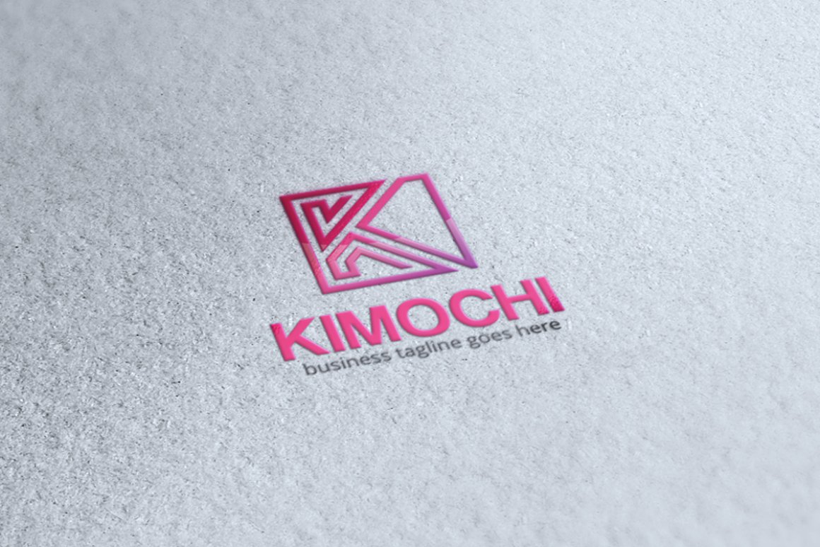 Light grey matte paper with delicate pink logo.