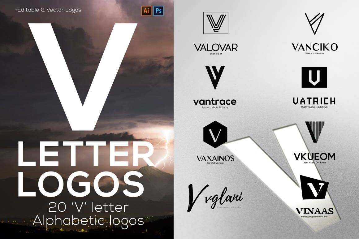 Stylish letter logos.