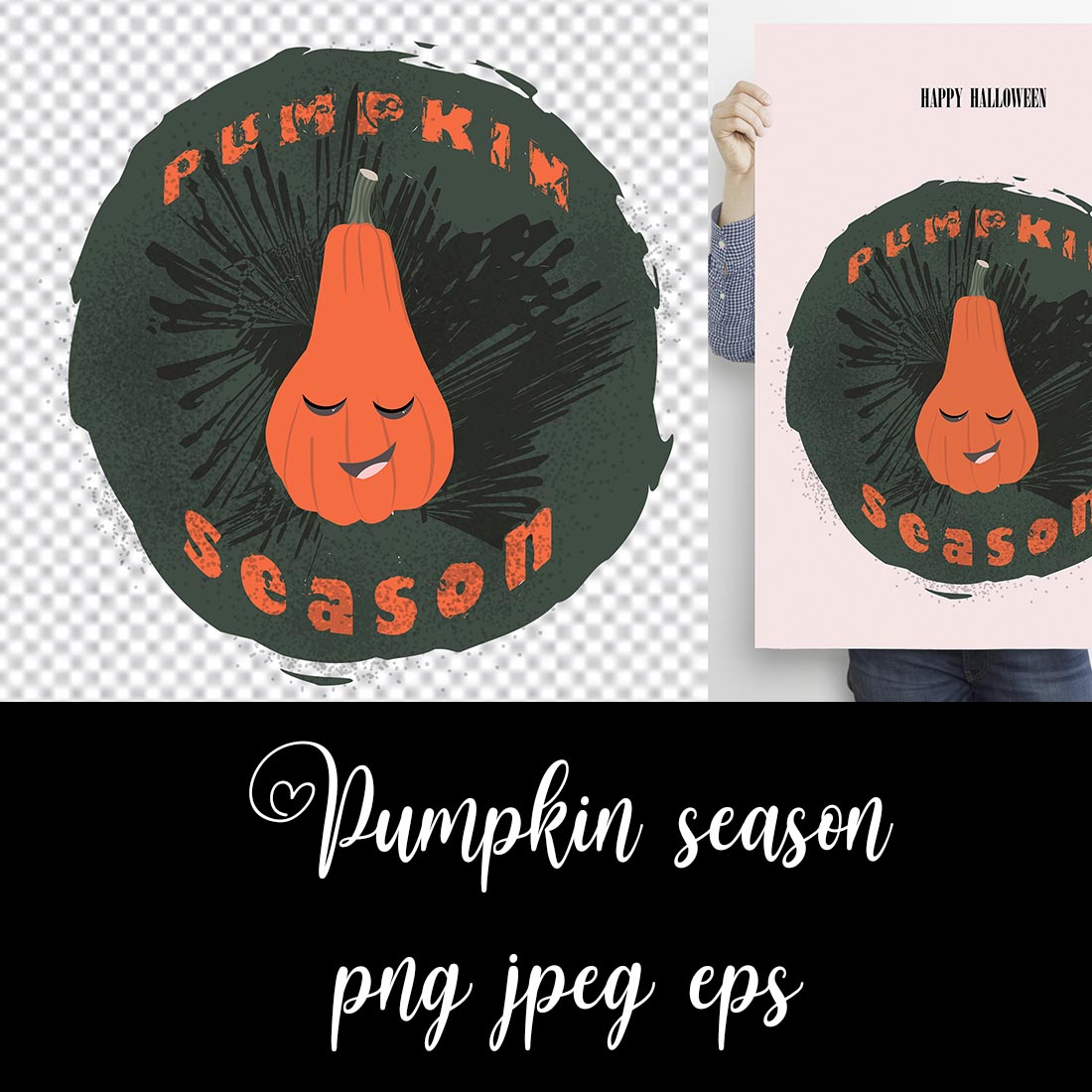 Halloween Funny Pumpkin Sublimation cover image.