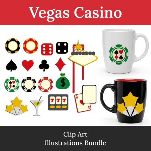 Vegas casino clip art illustrations bundle - main image preview.