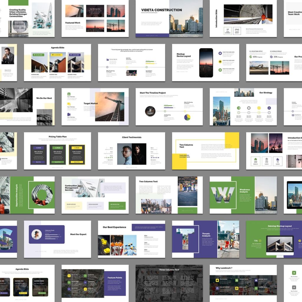 Videta: Construction Powerpoint Template – MasterBundles