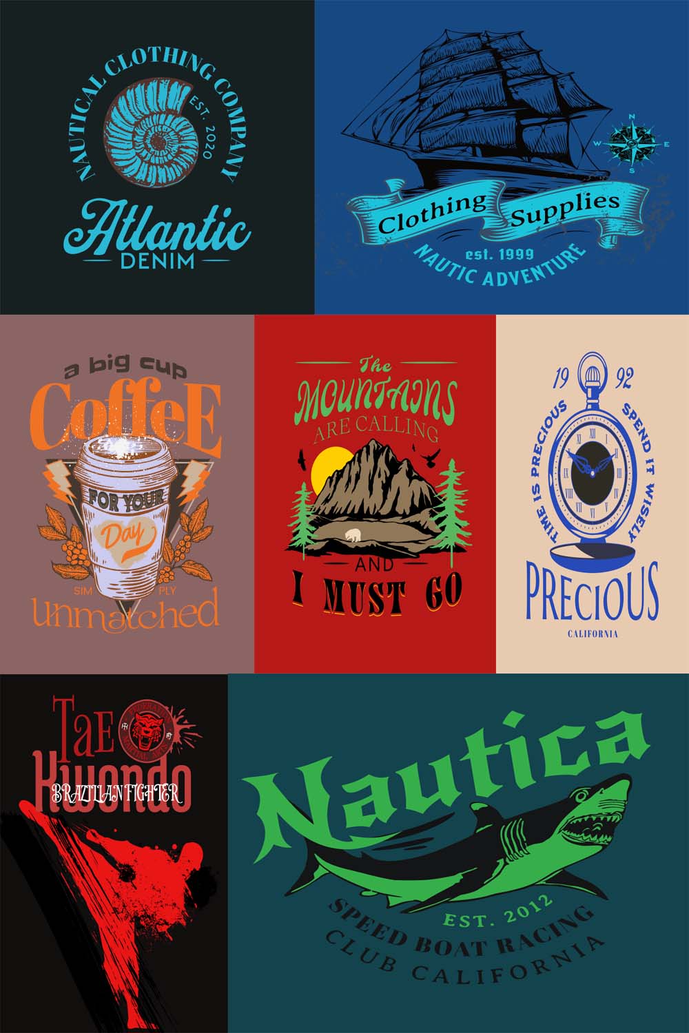 20 Vintage T-shirt Designs Bundle SVG Retro Collection pinterest image.