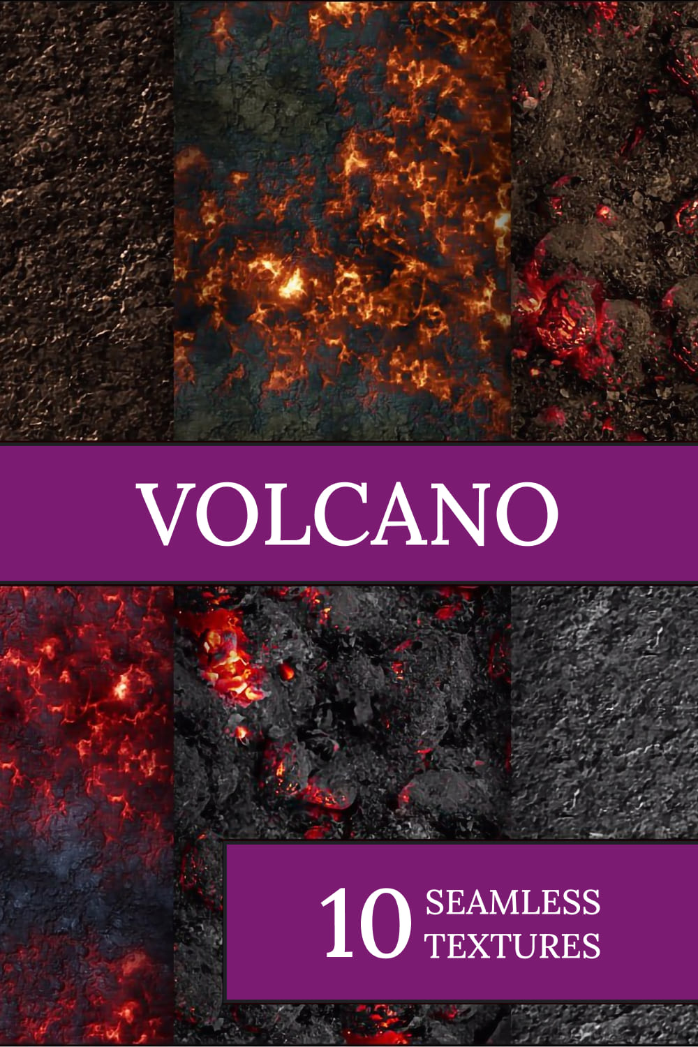 Volcano 10 Seamless Textures - pinterest image preview.
