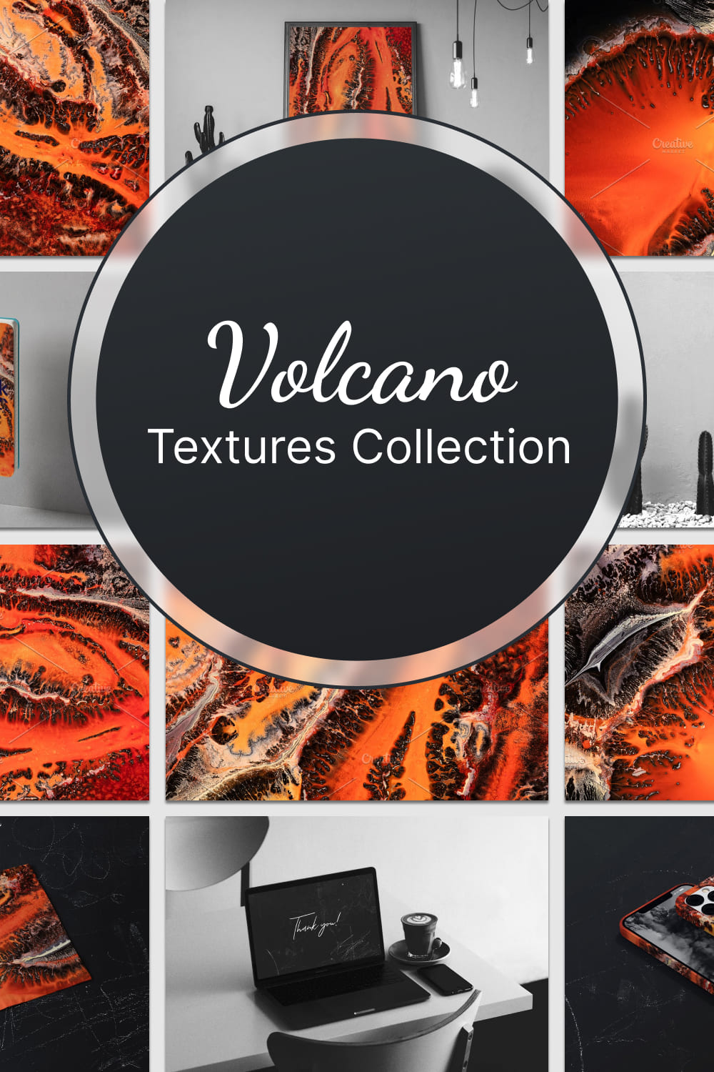 Volcano textures collection - pinterest image preview.
