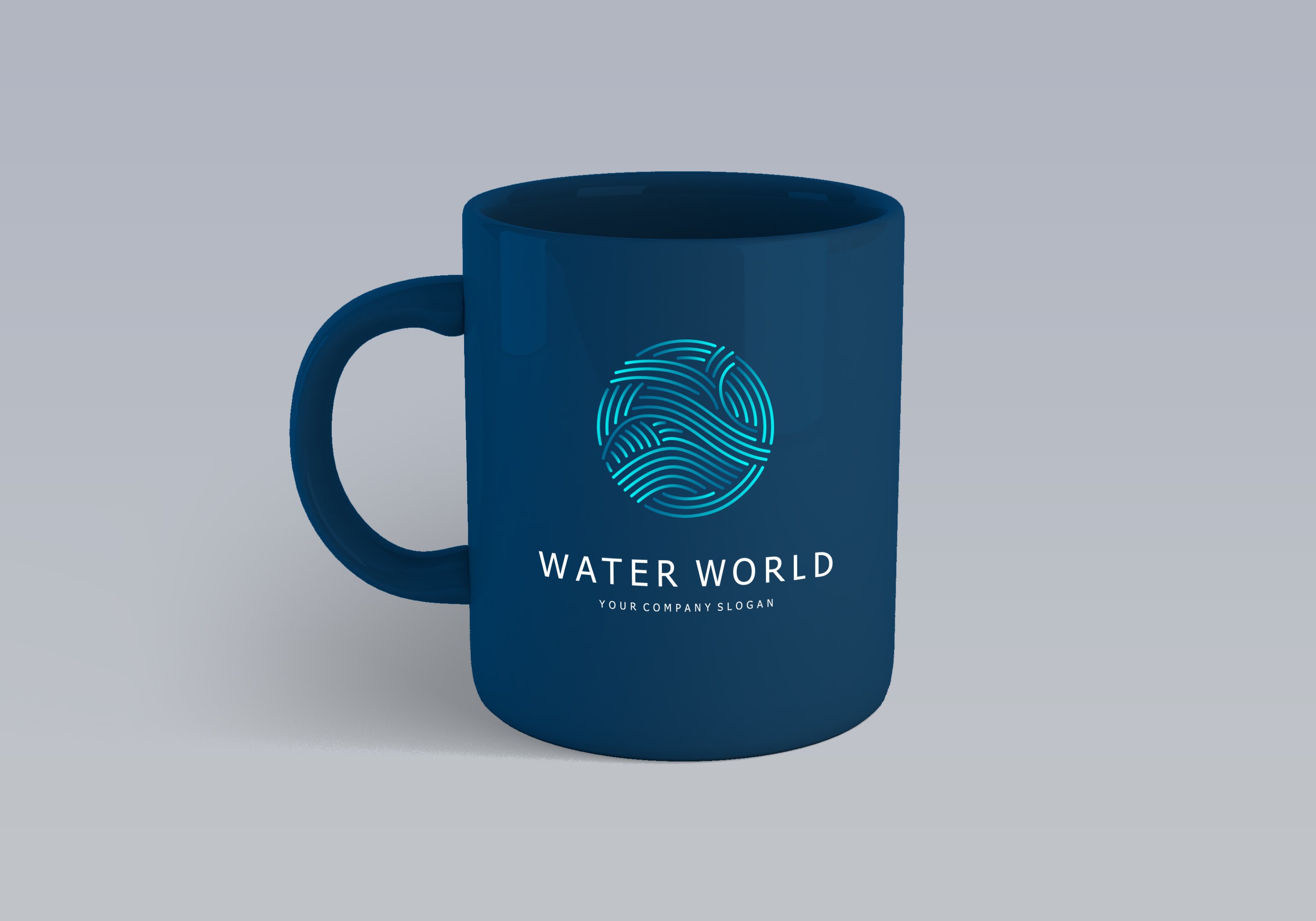 Cool big blue cup with wave logo.