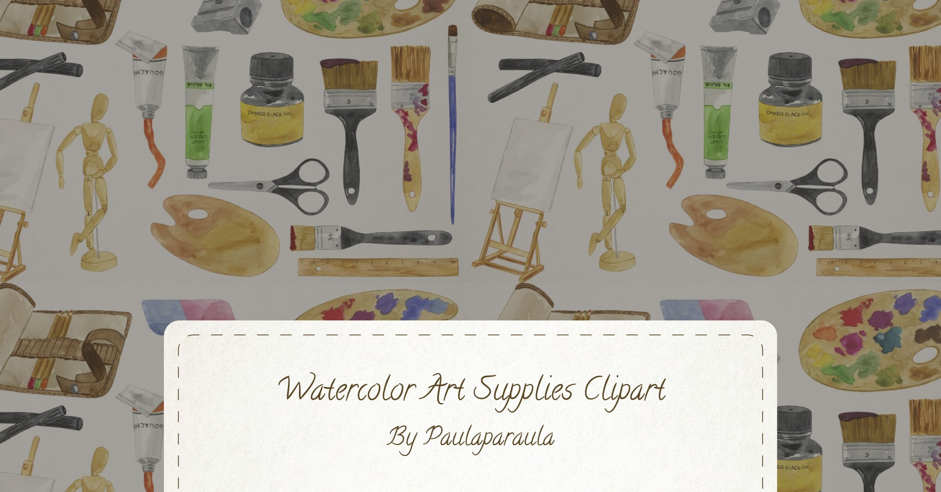 Watercolor Art Supplies Clipart – MasterBundles