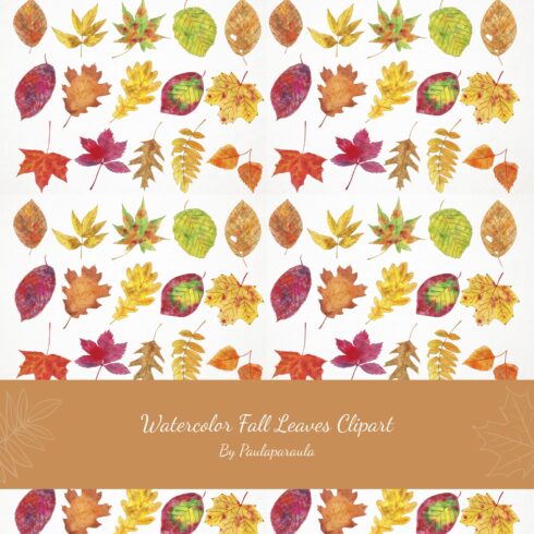 Watercolor Fall Leaves Clipart.