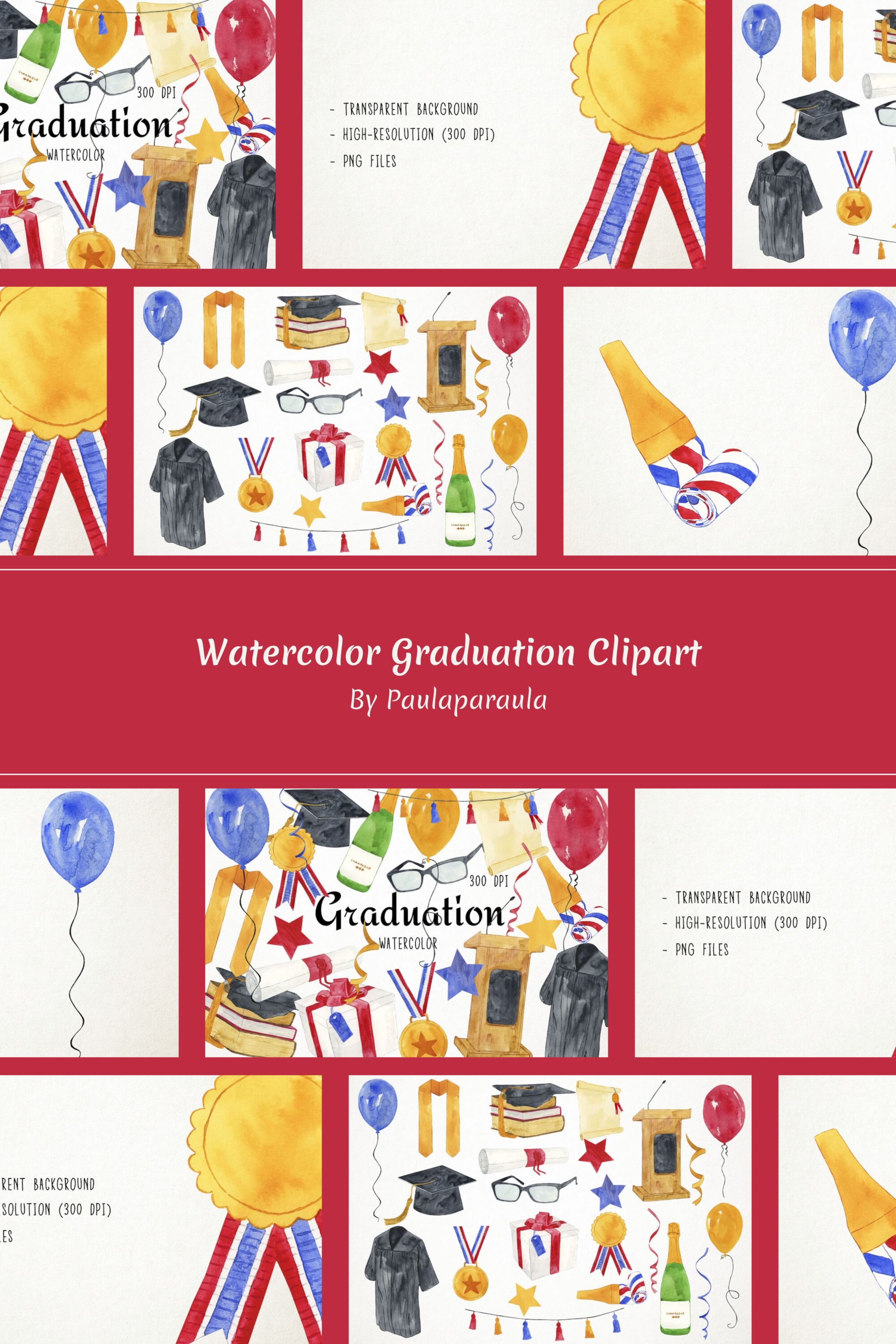 watercolor graduation clipart 03