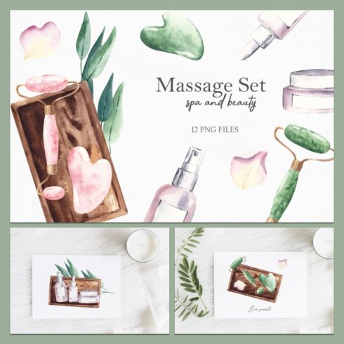 Watercolor massage set - main image preview.