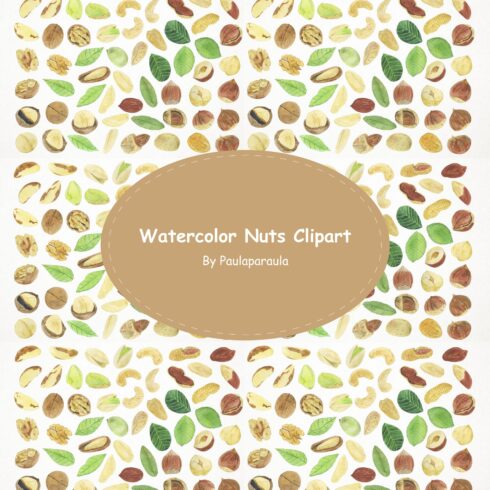 Watercolor Nuts Clipart.