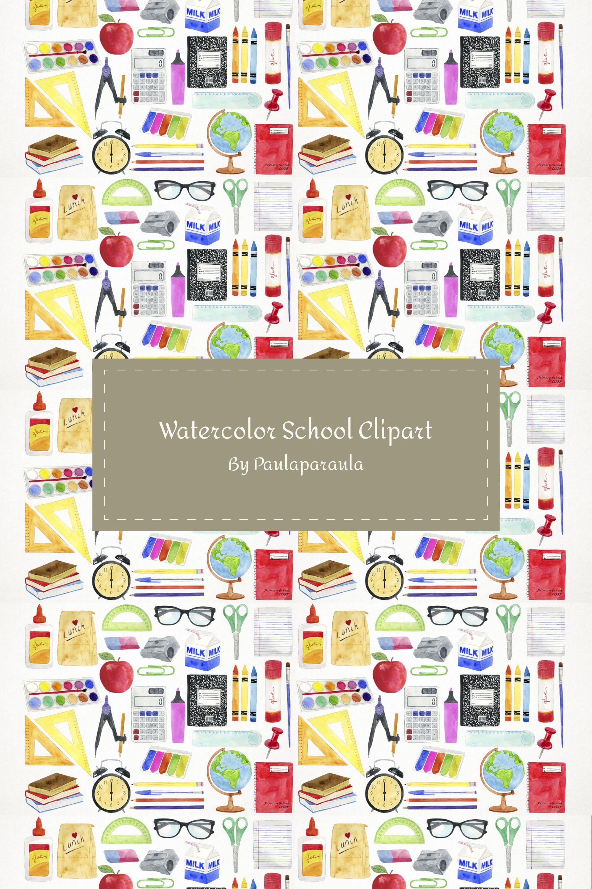 watercolor school clipart 03