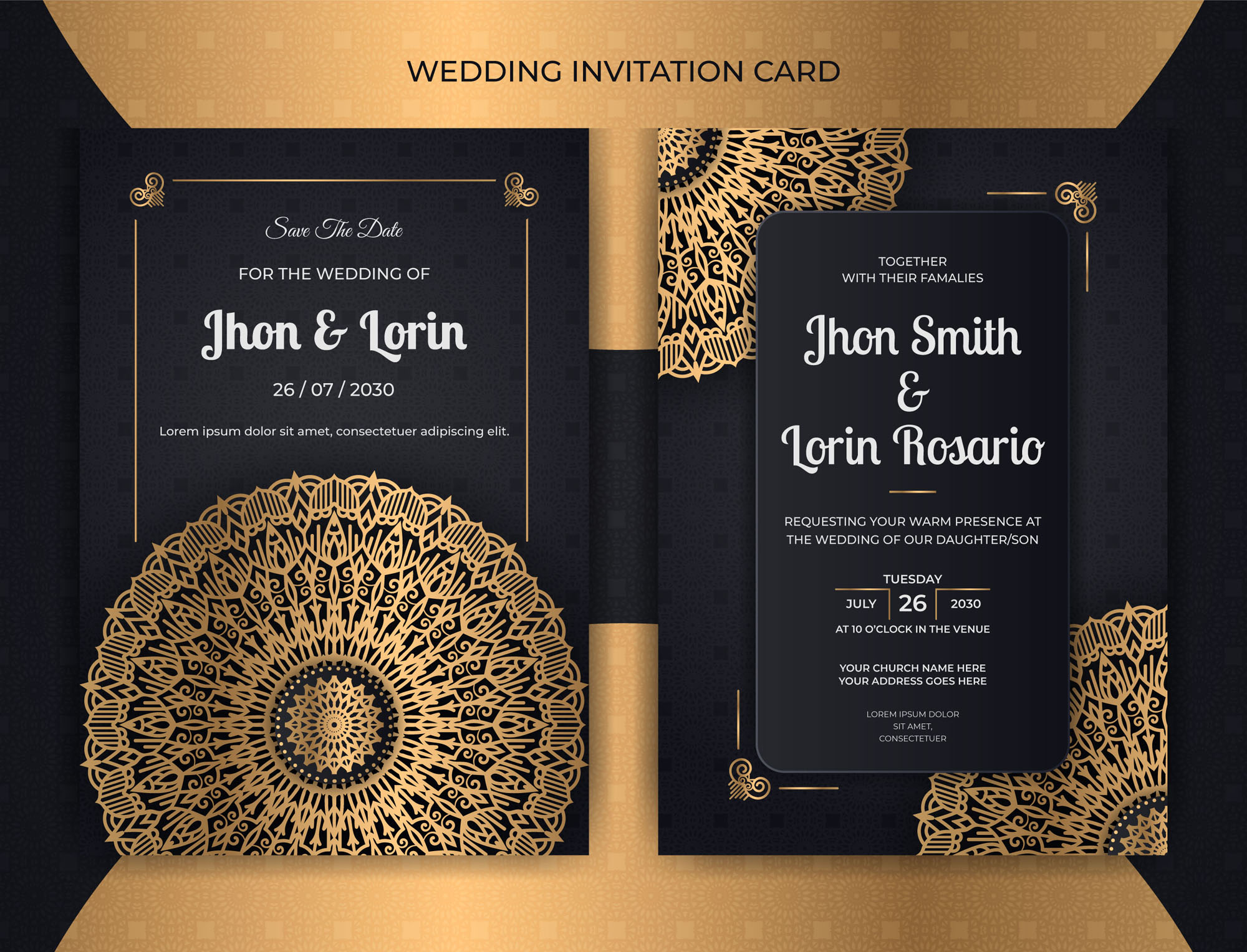 4 In One Royal Luxury Wedding Invitation Card Only In $7, beautiful invitations.