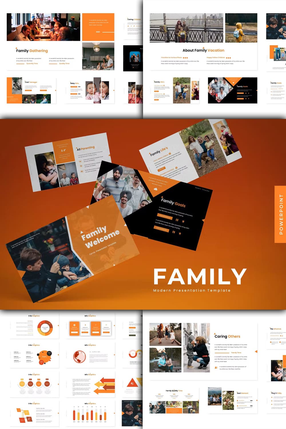 Welcome family powerpoint template - pinterest image preview.