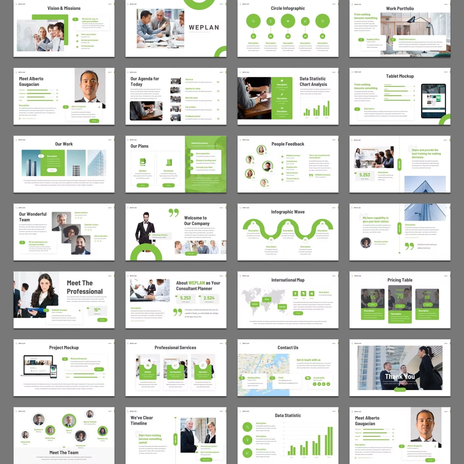 Weplan strategic planning powerpoint template from SlideFactory.