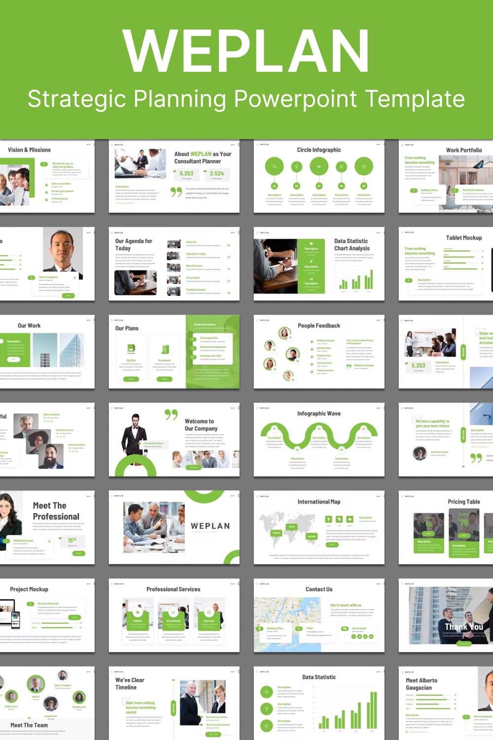 Weplan strategic planning powerpoint template - pinterest image preview.
