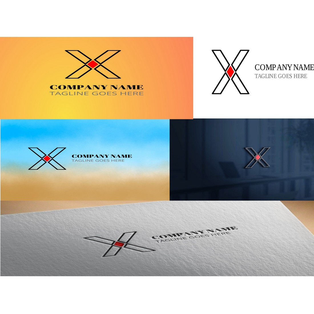 X Letter Logo Template cover image.