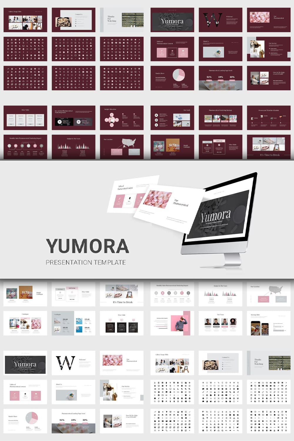 Yumora pharmaceutical business powerpoint - pinterest image preview.