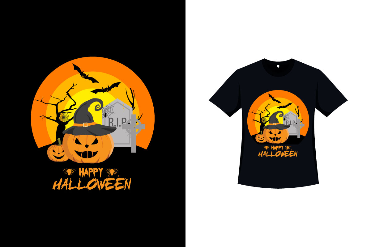 Halloween Face T-shirt Design, Happy Halloween T-shirt Design, Pumpkin T- shirt Design, T-shirt Design Vector Template Stock Illustration -  Illustration of card, clothing: 226558313