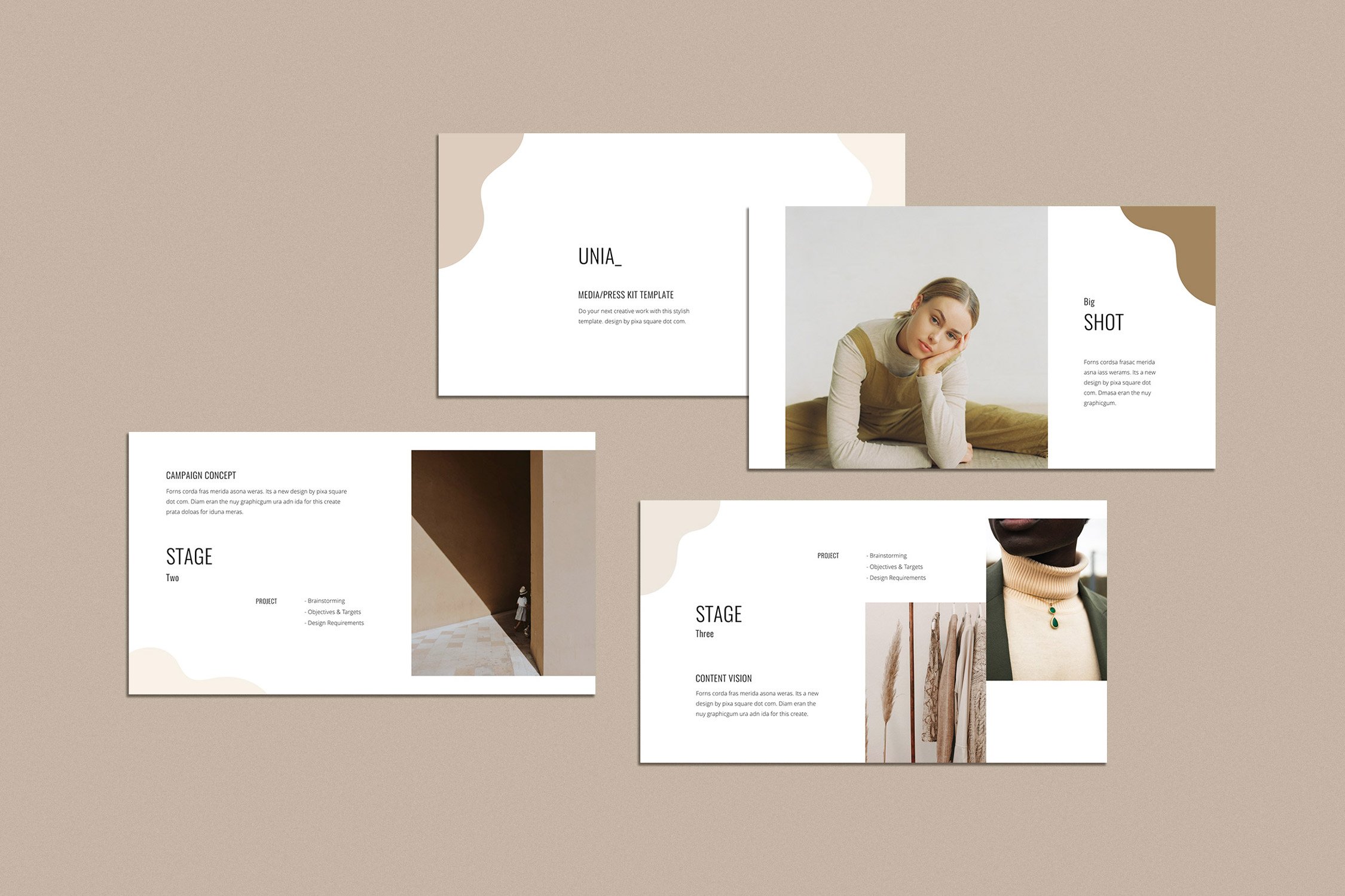 Pastel template with soft shapes for beauty brands.
