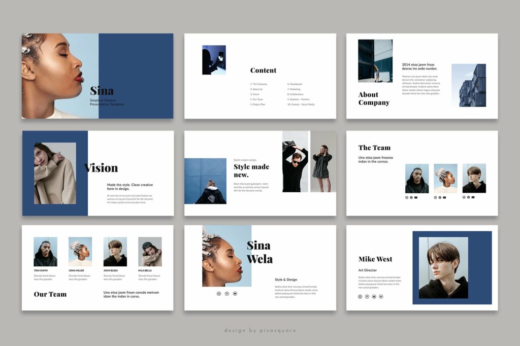 SINA - Powerpoint Style Template – MasterBundles