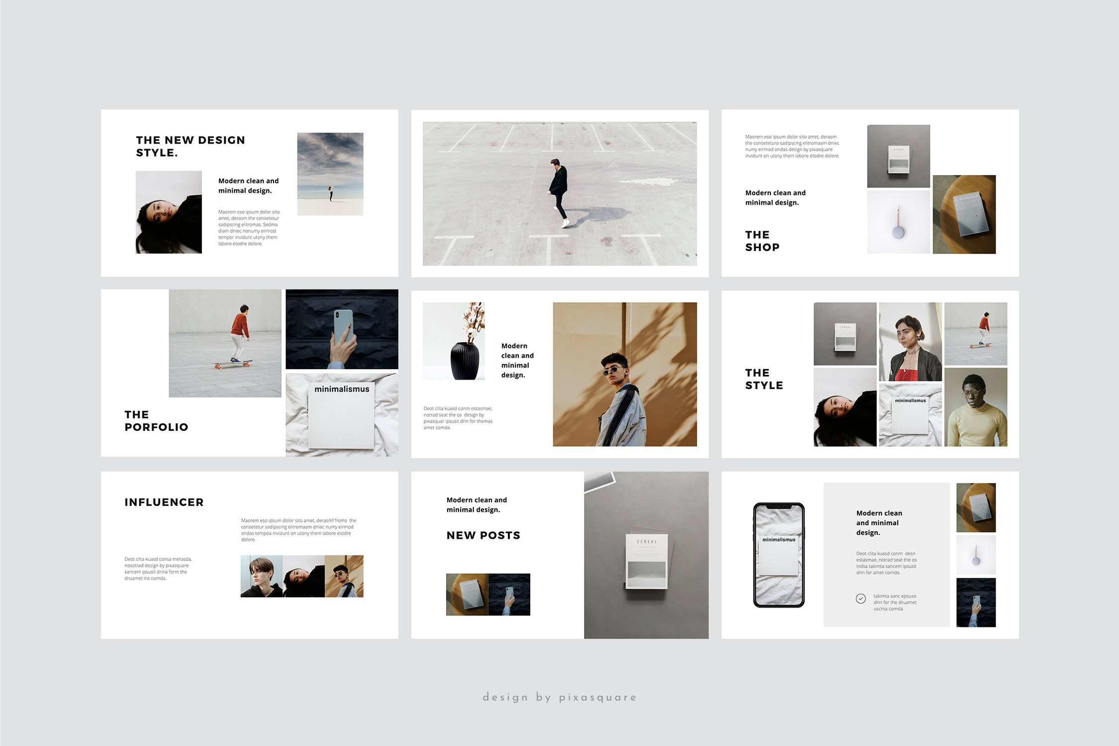 Cool minimalistic template for nice visual materials.