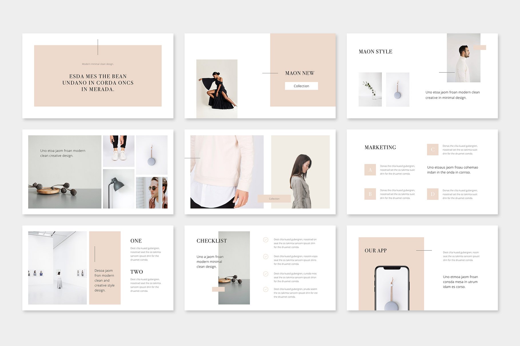 Soft beige template for delicate topics.