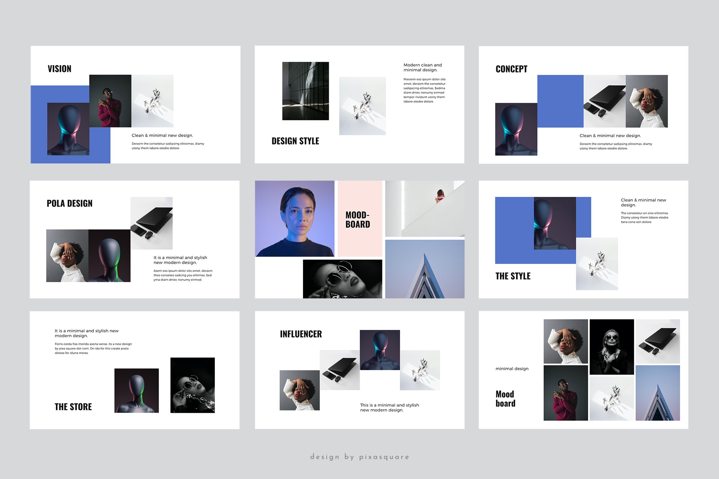 Light template with interesting geometric shapes for images.
