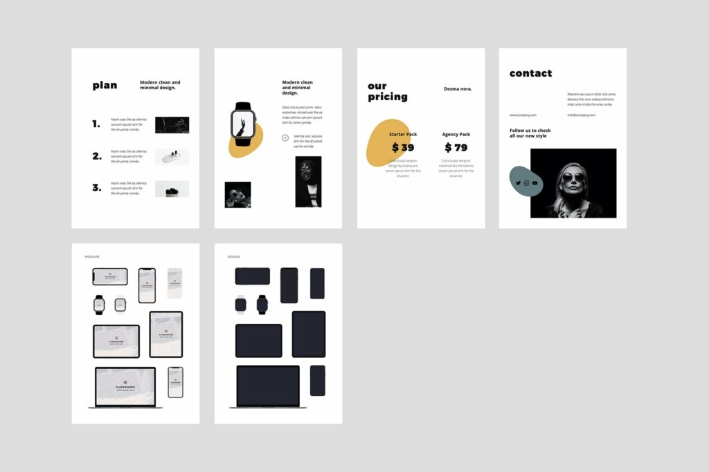 MOSY Powerpoint A4 Vertical Template – MasterBundles