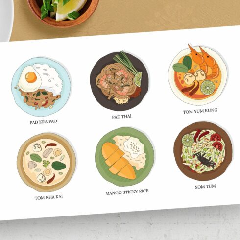 Thai Food Illustrations | Master Bundles
