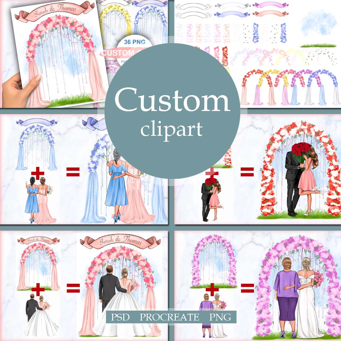 Background Clipart, Wedding Arch cover image.