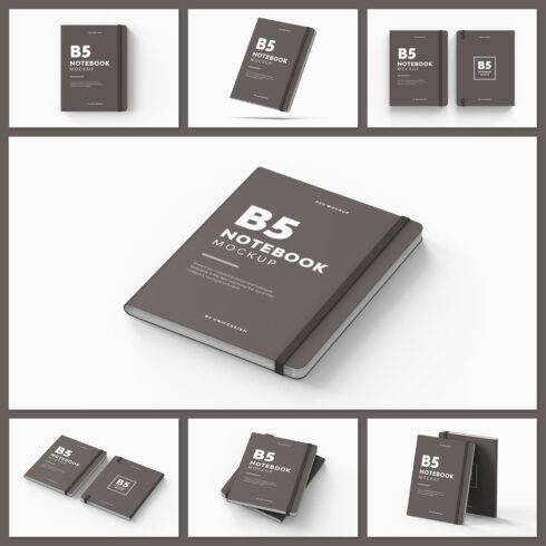 Pack of images of b5 notebook with a colorful design.