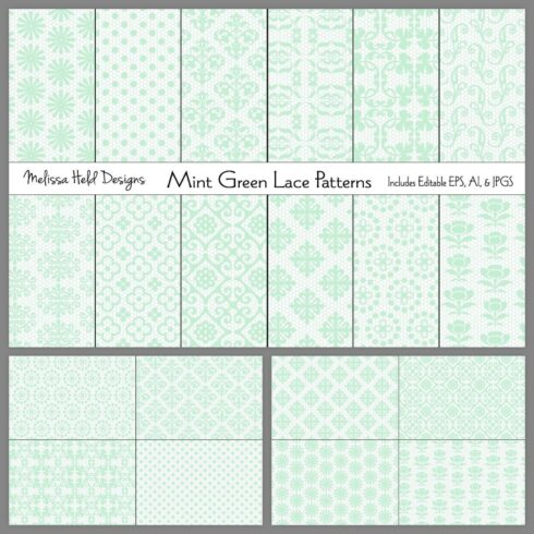 Mint Green Lace Patterns.