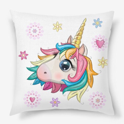 Cute Unicorn Face with Rainbow Bangs Graphics cover image.