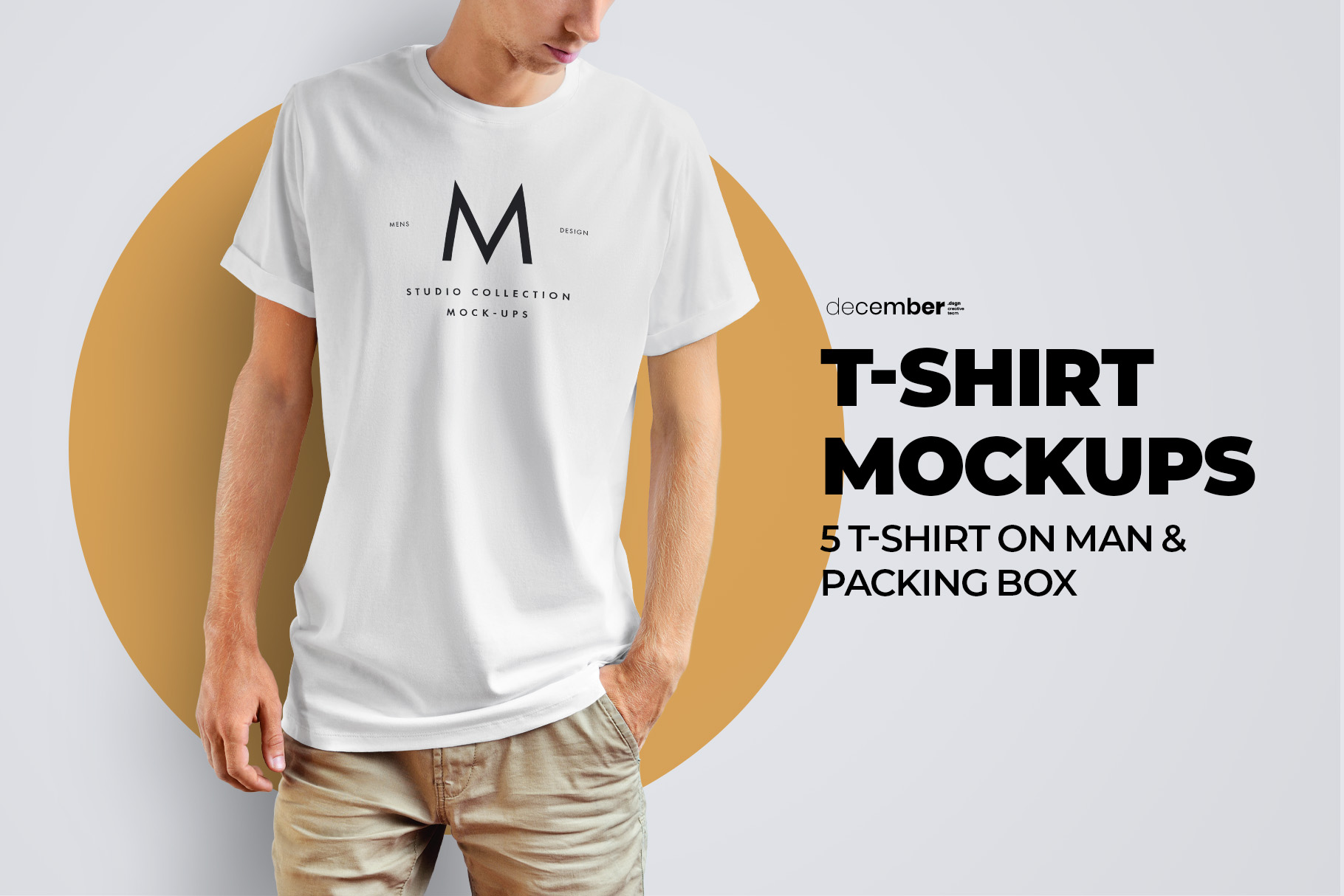 5 Mockups T-Shirts & 2 Packing Boxes - MasterBundles