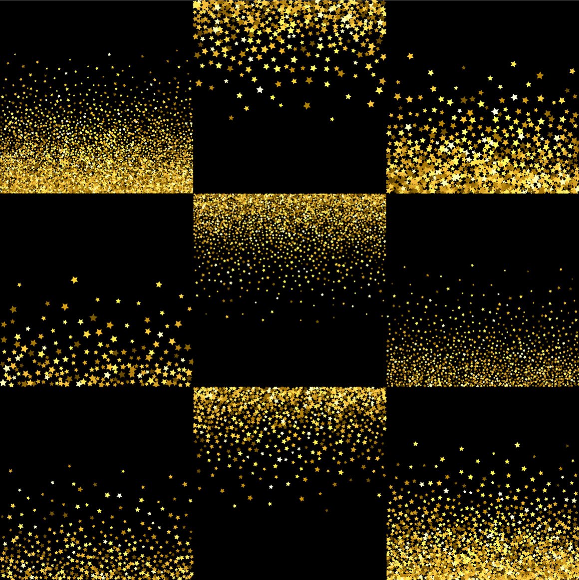 Black background with gold small stars.