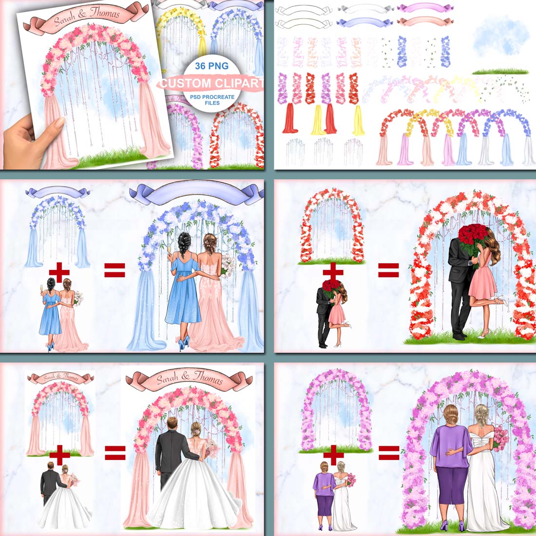 Background Clipart, Wedding Arch preview image.