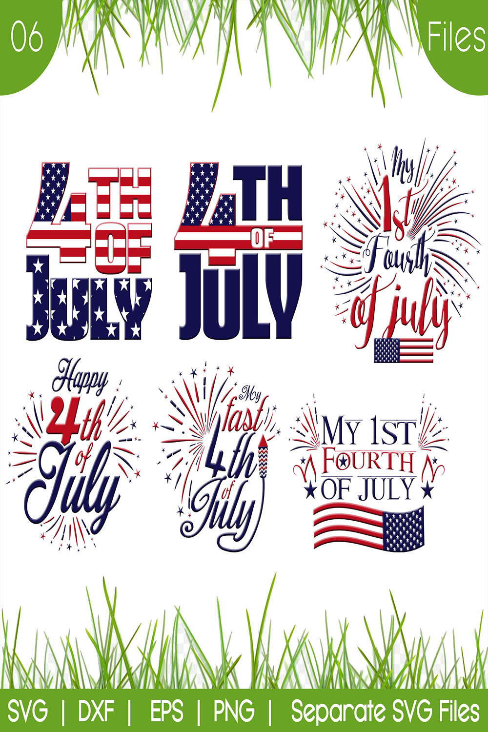 4th of July Firework SVG Collection pinterest image.