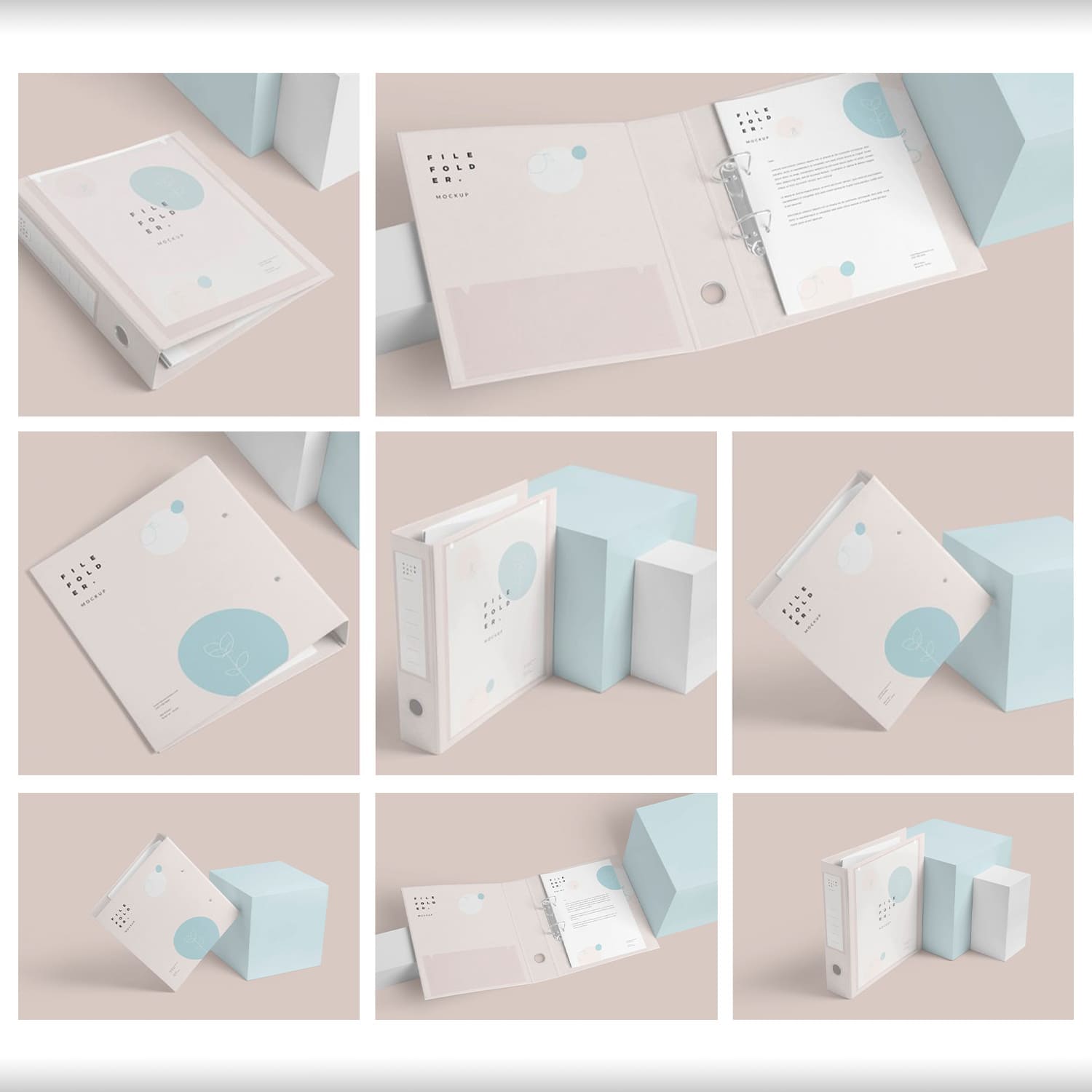 Collection of folders for files in pastel colors.
