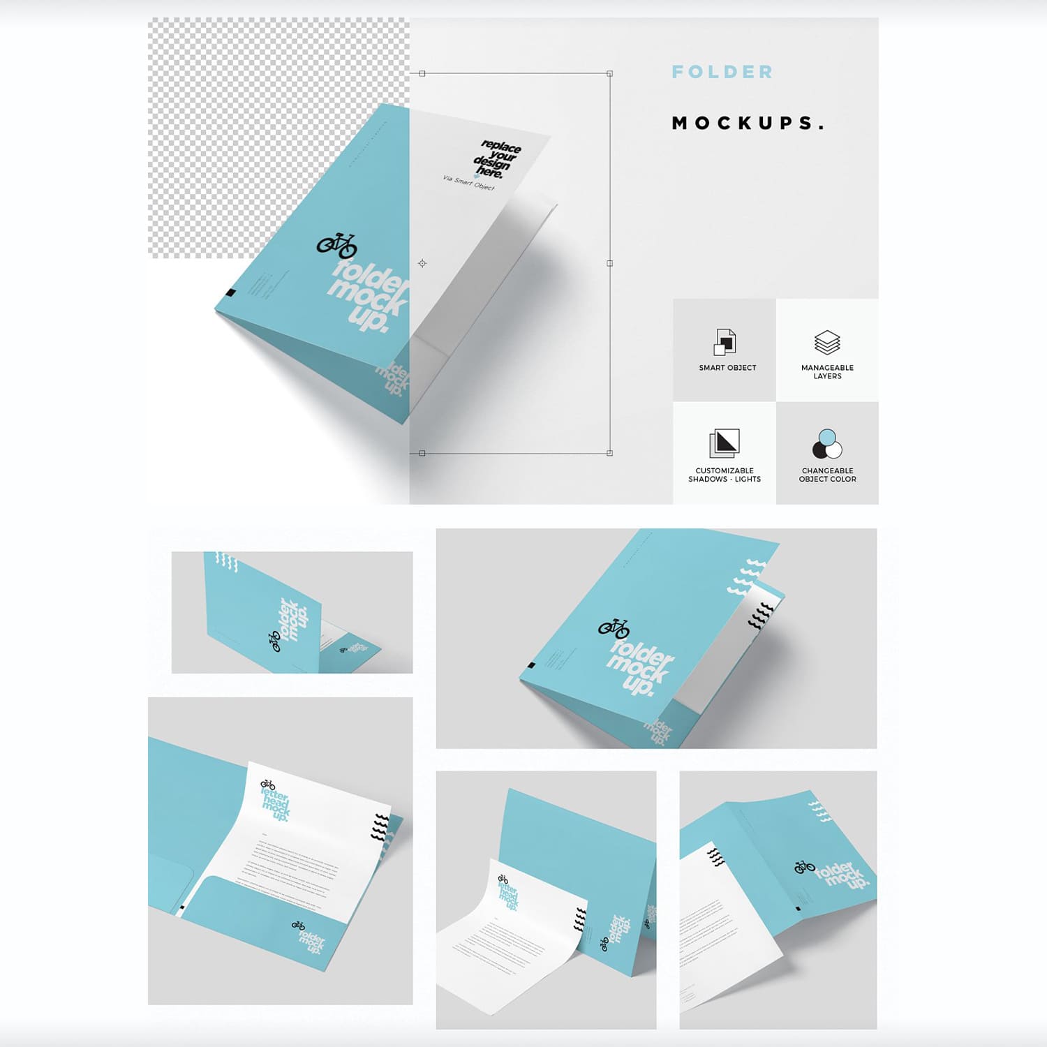 A set of images of paper folders with an adorable design.