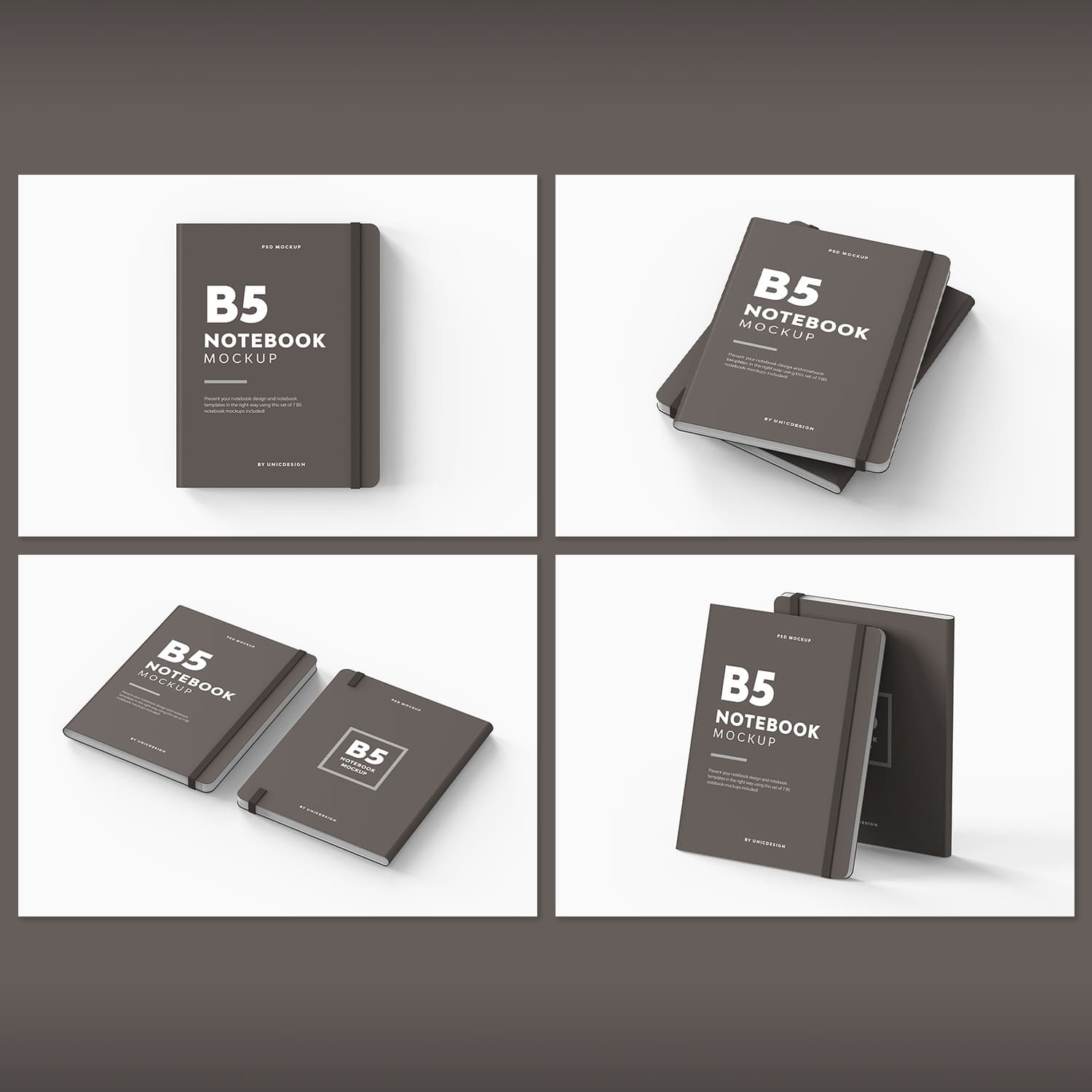 A set of b5 notebook images with great designs.