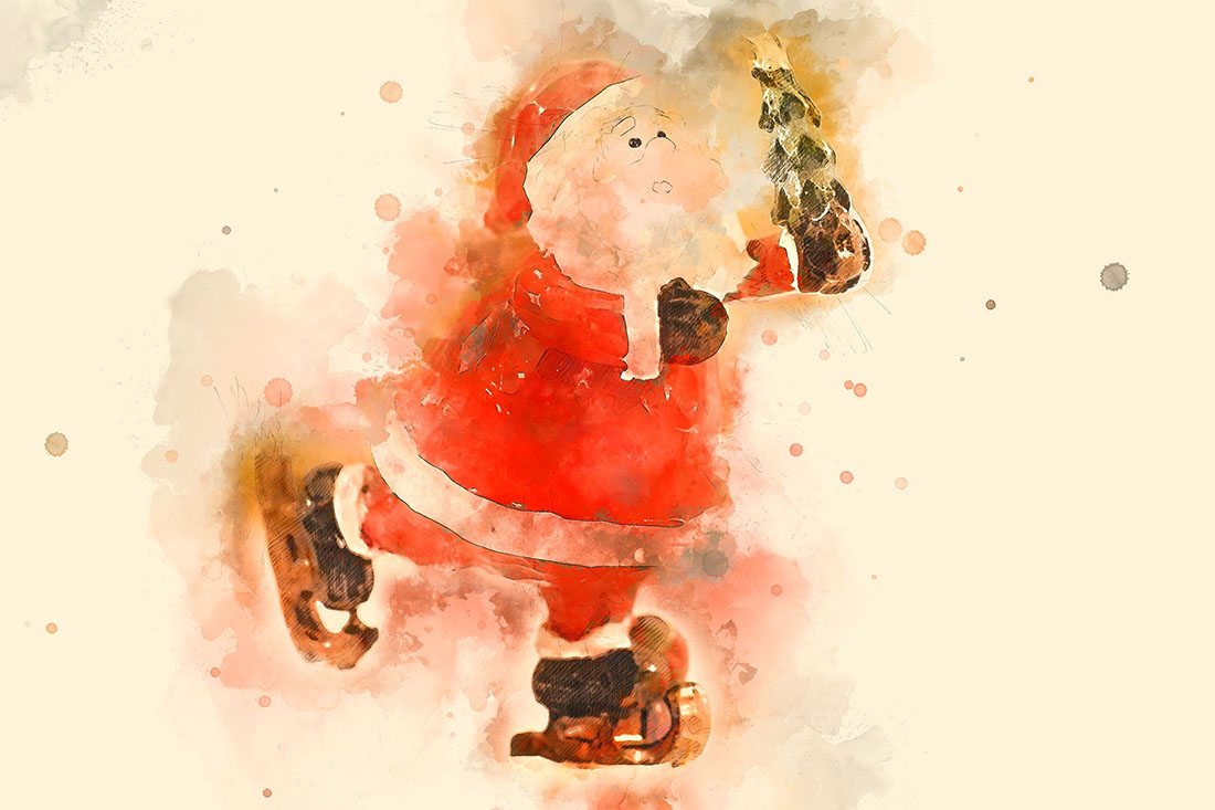 Christmas Cute Santa Graphics with Artistic Style Preview image.