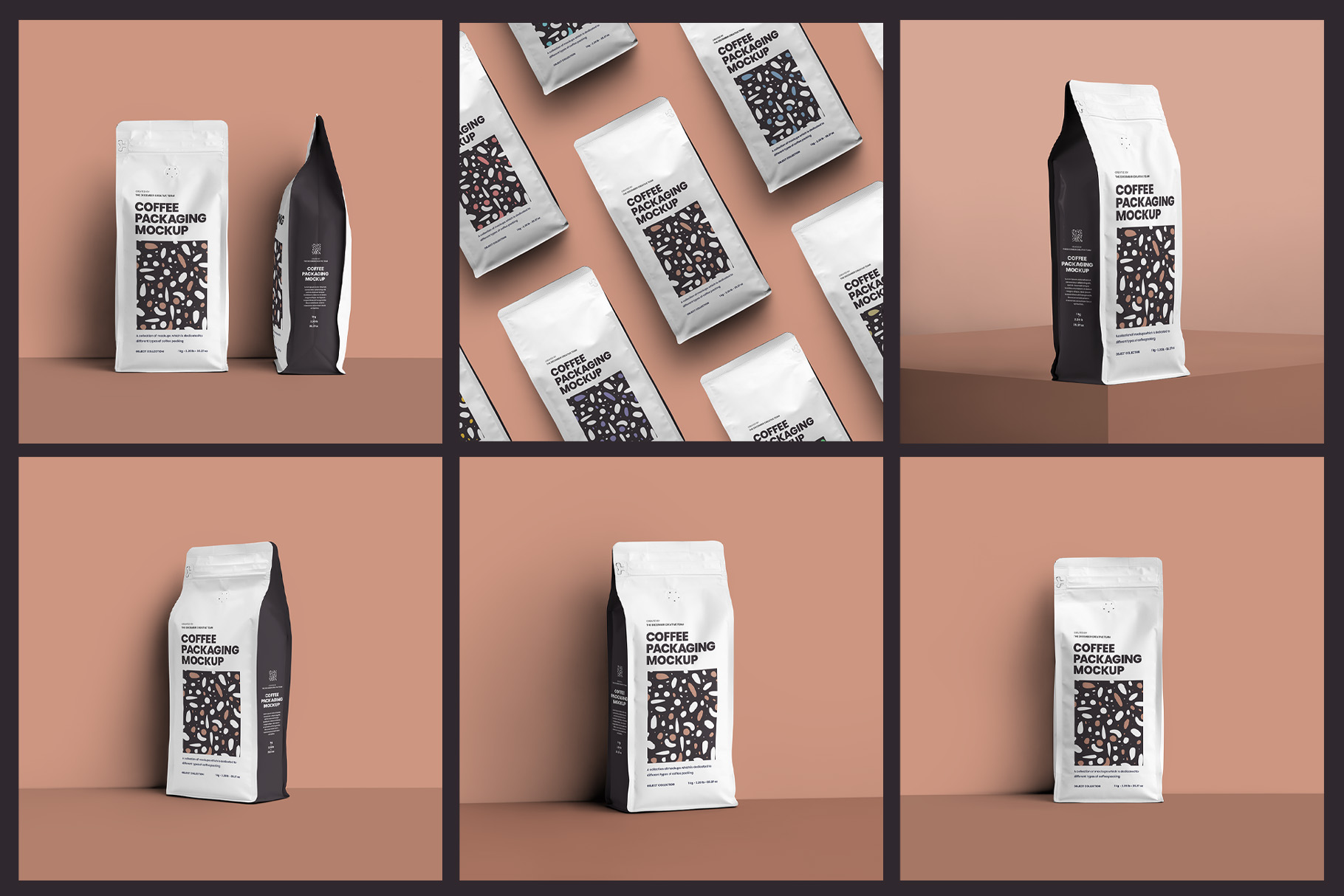 12 Side Gusset Pouch Coffee Mockups example.