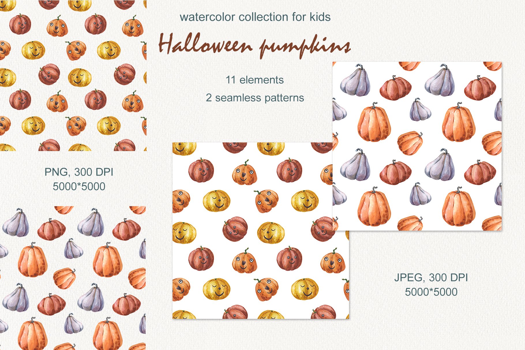 Patterns options with pumpkins and other autumn elements.