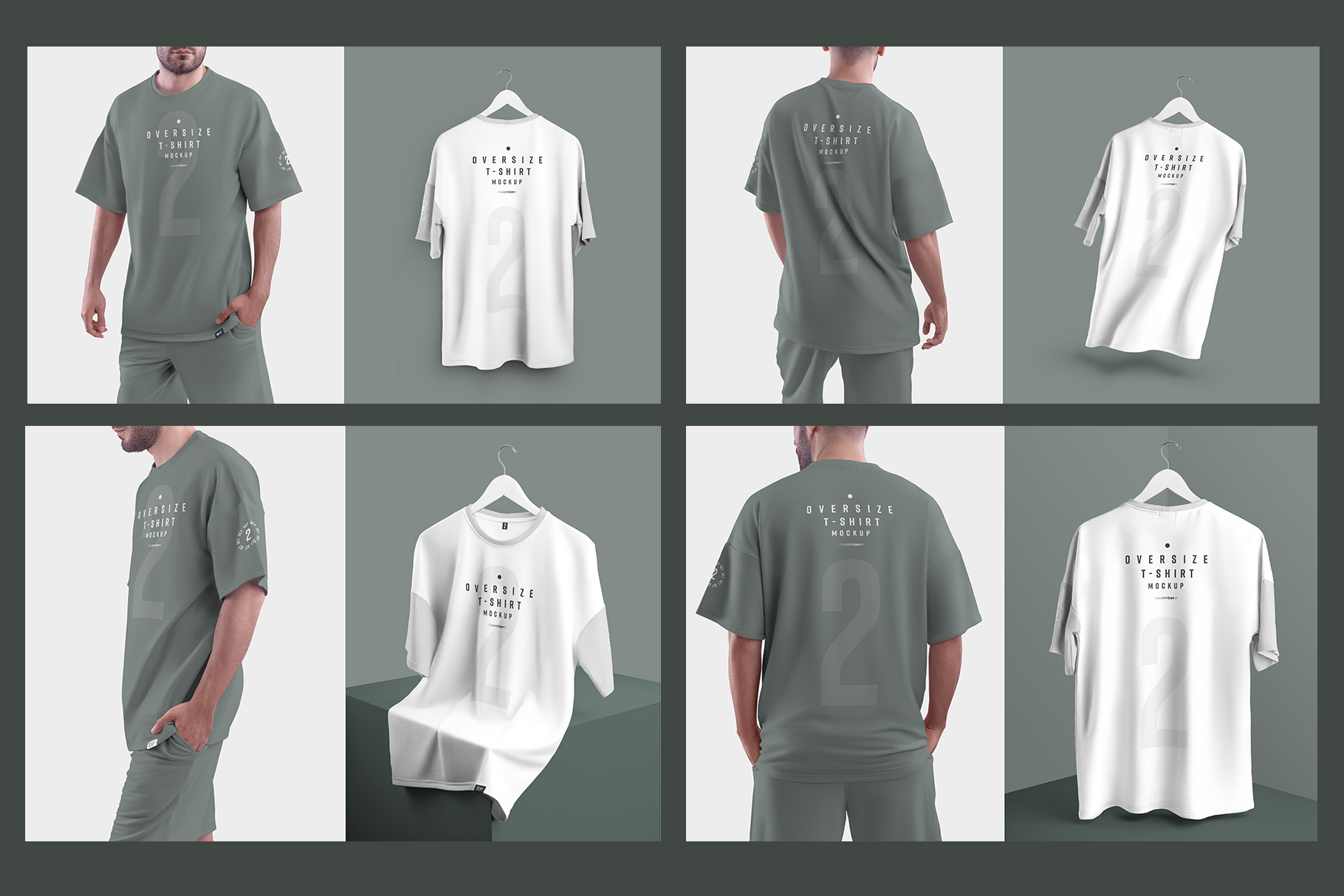 16 Mockups Oversize T-shirt collection.
