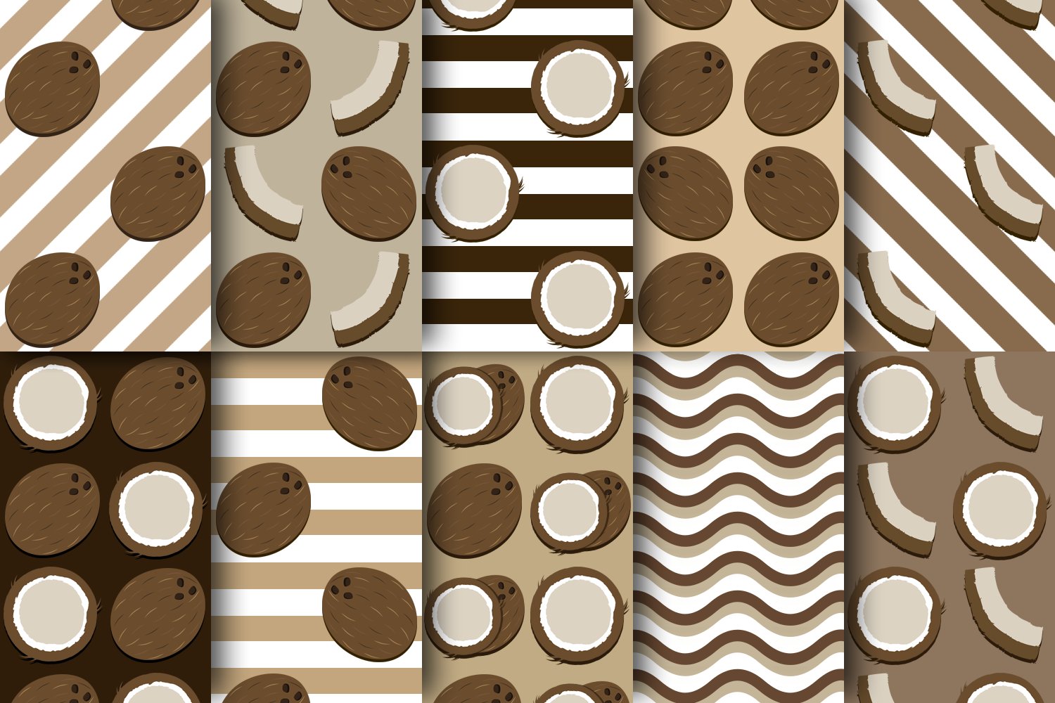 Brown coconut patterns for you.