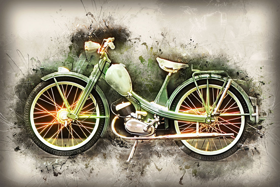 Motorcycles Illustrations with Grunge Style Preview image.