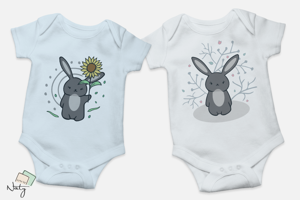 Baby Bunny Collection Clipart Illustration Bundle.